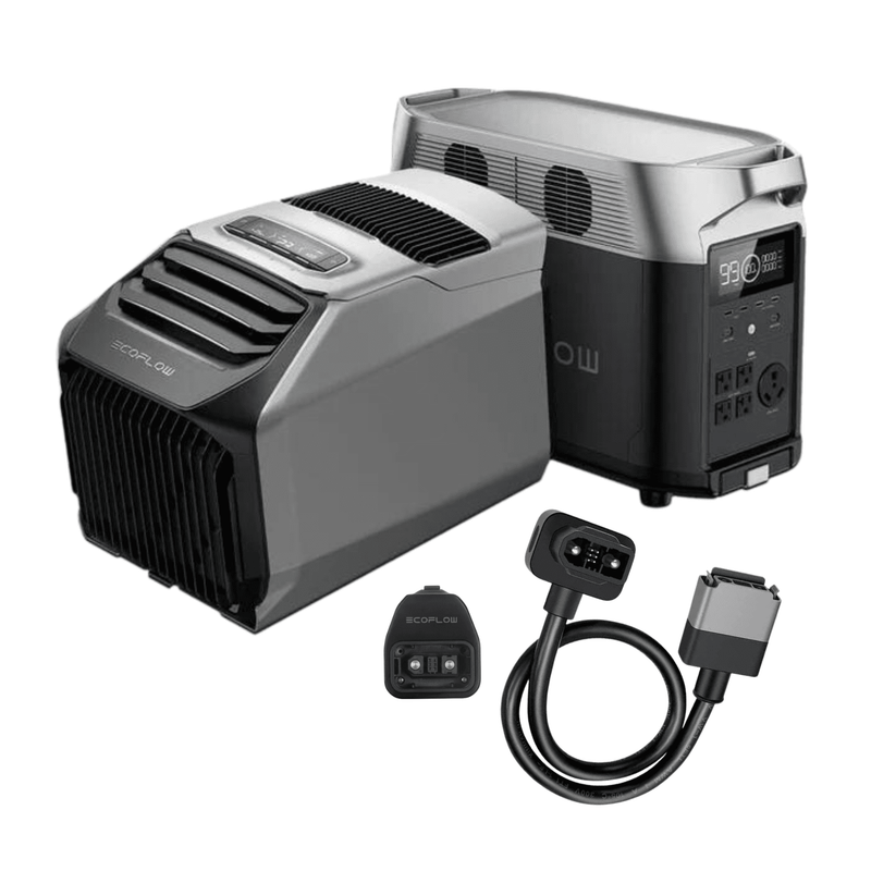 EcoFlow Wave 2 Portable AC with Heater + Delta Pro Portable Power Station + Delta Pro to Smart Generator Adapter + XT150 Cable Bundle