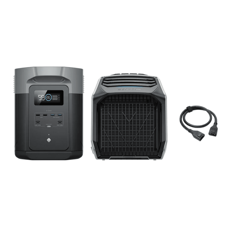 EcoFlow Wave 2 Portable AC with Heater + Delta 2 Max Portable Power Station + XT150 Cable Bundle