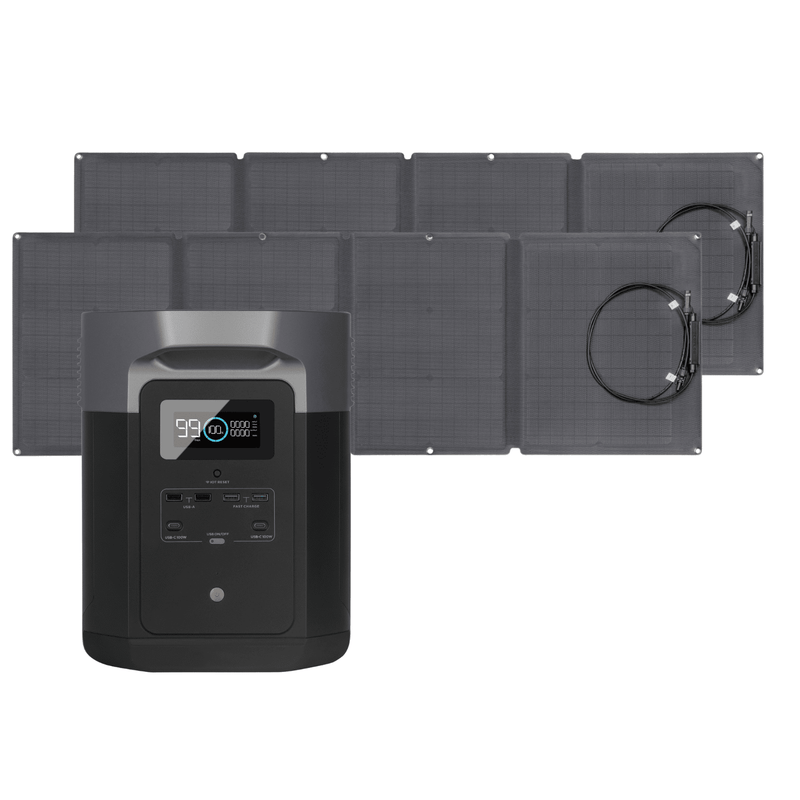 EcoFlow Delta Max 1600 Portable Power Station + 2 Foldable 110W Solar Panel Bundle - Pristine Home & Wellness