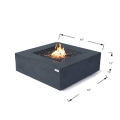 Elementi Plus Slate Black Roraima Sandstone Fire Pit Table - Pristine Home & Wellness
