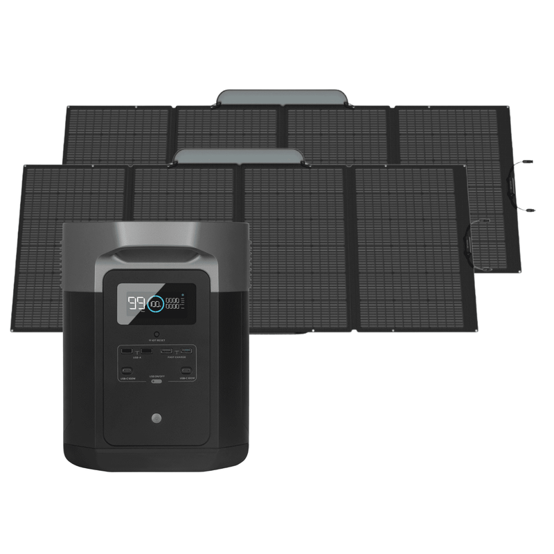 Ecoflow Delta Max 2000 Portable Power Station + 2 Foldable 400W Solar Panel Bundle - Pristine Home & Wellness