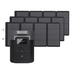 EcoFlow Delta Max 1600 Portable Power Station + 3 Foldable 220W Bifacial Solar Panel Bundle - Pristine Home & Wellness