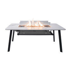 Elementi Plus Bianco White Oslo Porcelain Fire Pit Dining Table - Pristine Home & Wellness