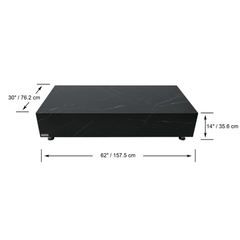 Elementi Home Sofia Rectangular Concrete Coffee Table - Pristine Home & Wellness