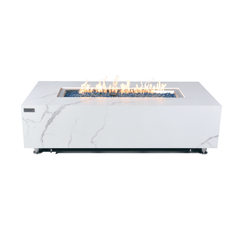 Elementi Plus Bianco White Carrara Porcelain Fire Pit Table - Pristine Home & Wellness