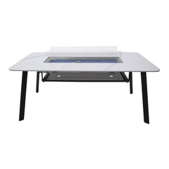 Elementi Plus Bianco White Oslo Porcelain Fire Pit Dining Table - Pristine Home & Wellness