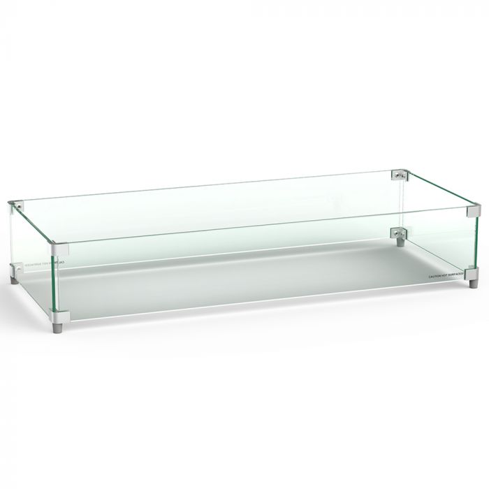 American Fyre Designs 8211-WG - Rectangular Glass Wind Guard For Firetable - Pristine Home & Wellness