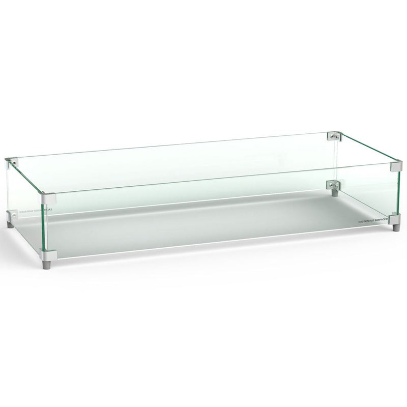 American Fyre Designs 8212-WG - Large Rectangular Glass Wind Guard For Firetable - Pristine Home & Wellness