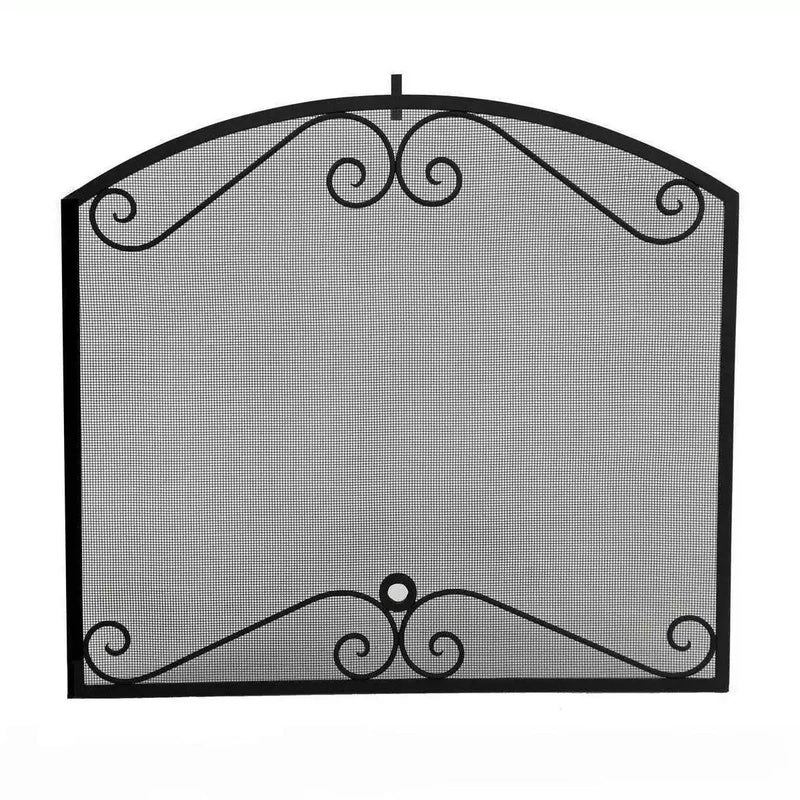 American Fyre Designs 8250-BL - Arched Black Scroll Fireplace Screen - Pristine Home & Wellness