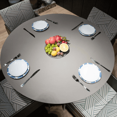 Elementi Home Space Gray Rio Round Dining Table - Pristine Home & Wellness
