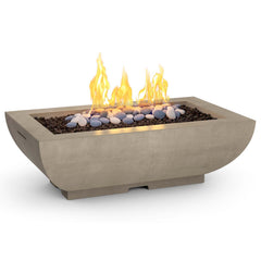 American Fyre Designs 50-inch Bordeaux Rectangle Concrete Gas Fire Bowl - Pristine Home & Wellness