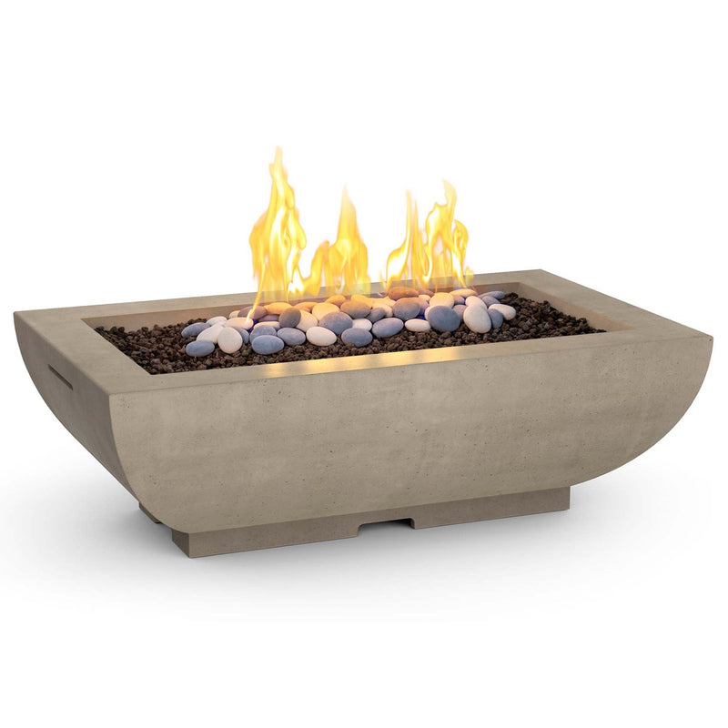 American Fyre Designs 50-inch Bordeaux Rectangle Concrete Gas Fire Bowl - Pristine Home & Wellness
