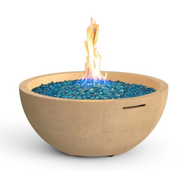 American Fyre Designs 36-inch Concrete Gas Fire Bowl - Pristine Home & Wellness
