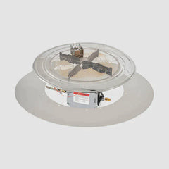 Outdoor Greatroom Company 24-inch Round Crystal Fire Plus Gas Burner Insert and Plate Kit with Direct Spark Ignition - Natural Gas - Pristine Home & Wellness