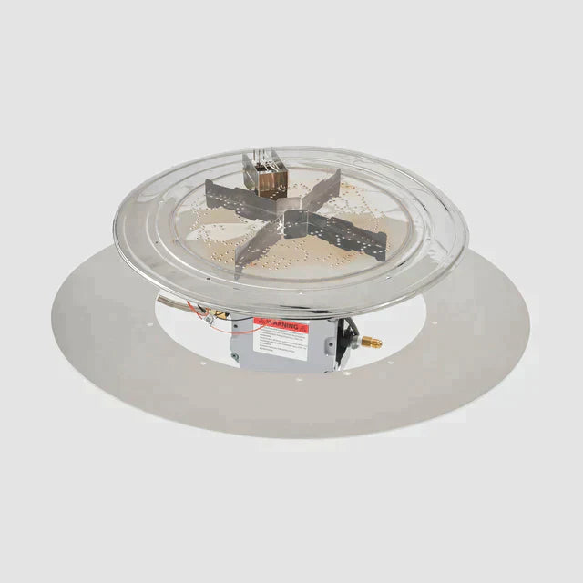 Outdoor Greatroom Company 36-inch Round Crystal Fire Plus Gas Burner Insert and Plate Kit with Direct Spark Ignition - Propane Gas - Pristine Home & Wellness