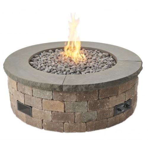 Outdoor Greatroom Company Charcoal Grey Concrete Top for Bronson Block Round Gas Fire Pit Kit 1/4 Piece - Pristine Home & Wellness