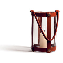 Skargaarden Marstrand Candle Lantern Dark Brown Leather - CALA-DBL - Pristine Home & Wellness