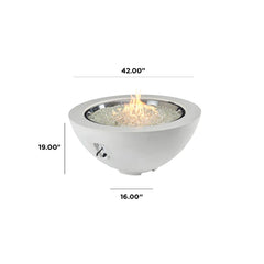 Outdoor Greatroom Company 42-inch White Cove Round Gas Fire Pit Bowl - Pristine Home & Wellness