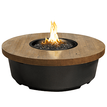 American Fyre Designs Reclaimed Wood Contempo Round Outdoor Gas Firetable - Pristine Home & Wellness