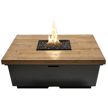 American Fyre Designs Reclaimed Wood Contempo Square Outdoor Gas Firetable - Pristine Home & Wellness
