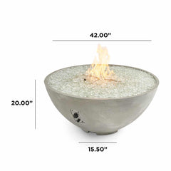 Outdoor Greatroom Company 42-inch Natural Gray Cove Round Gas Fire Pit Bowl with Direct Spark Ignition - Propane Gas - Pristine Home & Wellness