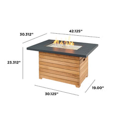 Outdoor Greatroom Company Darien Rectangular Gas Fire Pit Table with Aluminum Top - Pristine Home & Wellness