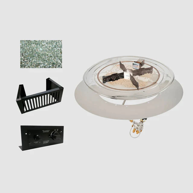Outdoor Greatroom Company 42-inch Round Do-it-Yourself Crystal Fire Plus Gas Burner Kit - Pristine Home & Wellness