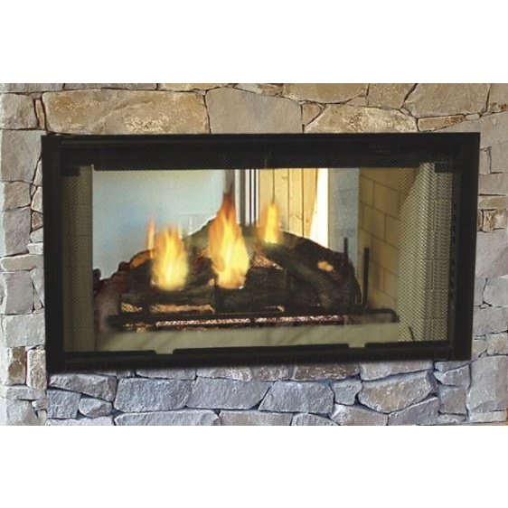 Majestic 42-inch Designer See-Thru Radiant Wood Burning Fireplace - Pristine Home & Wellness