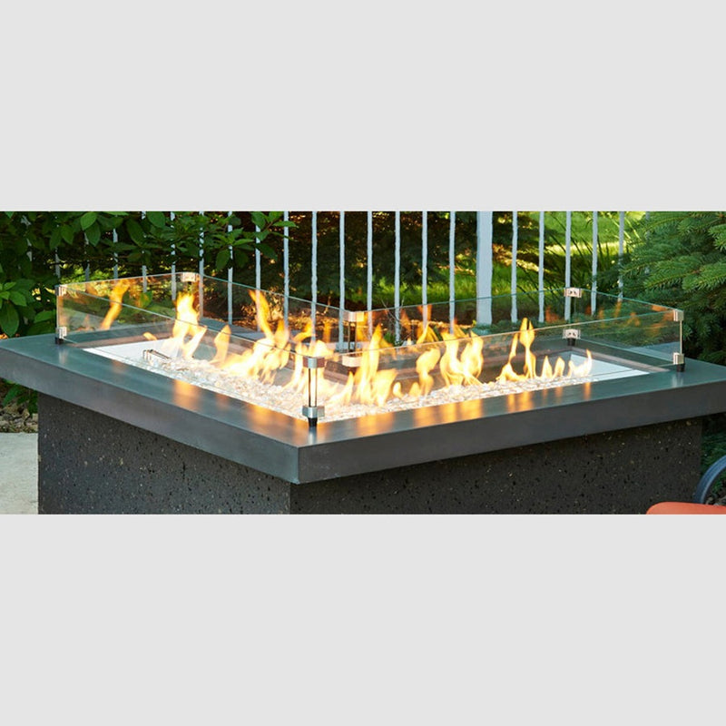 Outdoor Greatroom Company Linear L-Shaped Glass Wind Guard - Pristine Home & Wellness