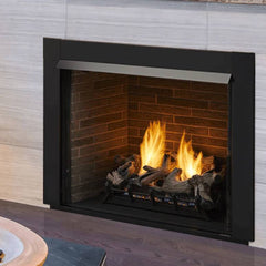 Monessen 42" Lo-Rider Clean Face Firebox with Multi-tonal Brown Traditional Stacked Fiber Interior Panels - Pristine Home & Wellness