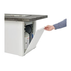 Outdoor Greatroom Company Stone Gray Havenwood Rectangular Gas Fire Pit Table with White Base - Pristine Home & Wellness