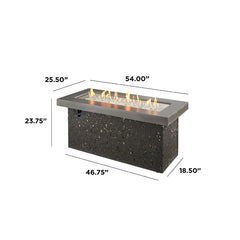 Outdoor Greatroom Company Gray Key Largo Linear Gas Fire Pit Table with Direct Spark Ignition - Propane Gas - Pristine Home & Wellness