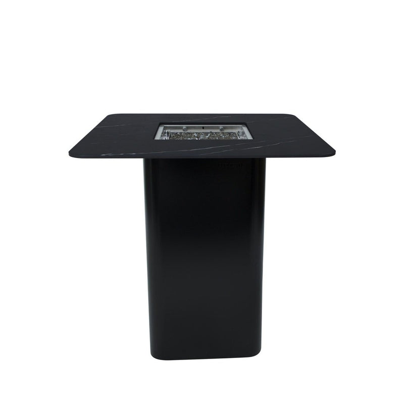 Elementi Plus Bulgaria Black Koln Porcelain Fire Pit Bar Table - Propane Fuel - Pristine Home & Wellness