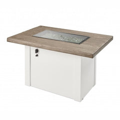 Outdoor Greatroom Company Driftwood Havenwood Rectangular Gas Fire Pit Table with White Base - Pristine Home & Wellness