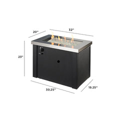 Outdoor Greatroom Company Stainless Steel Providence Rectangular Gas Fire Pit Table - Pristine Home & Wellness