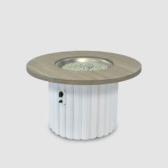 Outdoor Greatroom Company Reverie Round Gas Fire Pit Table 42" - Smokey Oak - White - image 3
