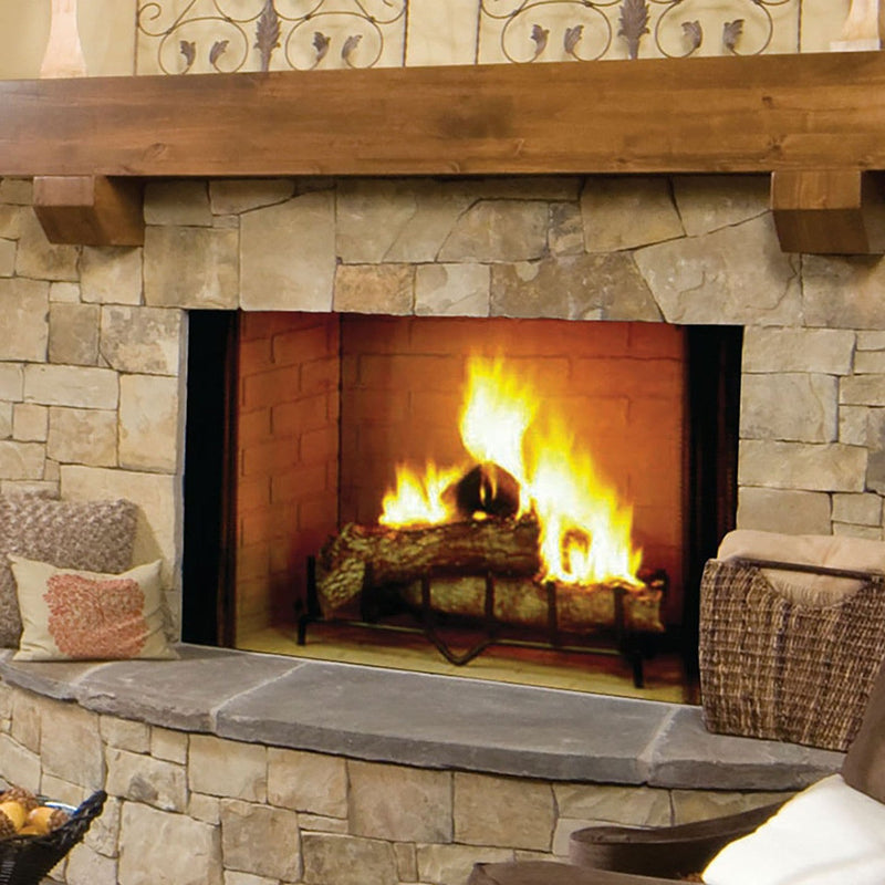 Majestic Biltmore 50-inch Radiant Wood Burning Fireplace with Herringbone Brick Pattern - Pristine Home & Wellness