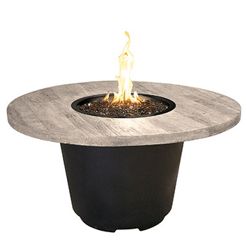 American Fyre Designs Reclaimed Wood Cosmopolitan Round Outdoor Gas Firetable - Pristine Home & Wellness