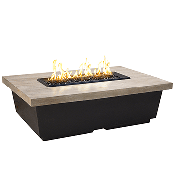 American Fyre Designs Reclaimed Wood Contempo Rectangle Outdoor Gas Firetable - Pristine Home & Wellness