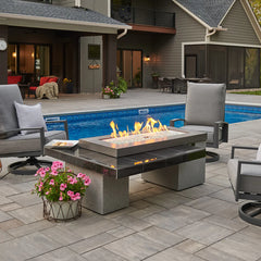 Outdoor Greatroom Company Black Uptown Linear Gas Fire Pit Table with Direct Spark Ignition - Propane Gas - Pristine Home & Wellness