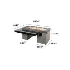 Outdoor Greatroom Company Black Uptown Linear Gas Fire Pit Table with Direct Spark Ignition - Propane Gas - Pristine Home & Wellness