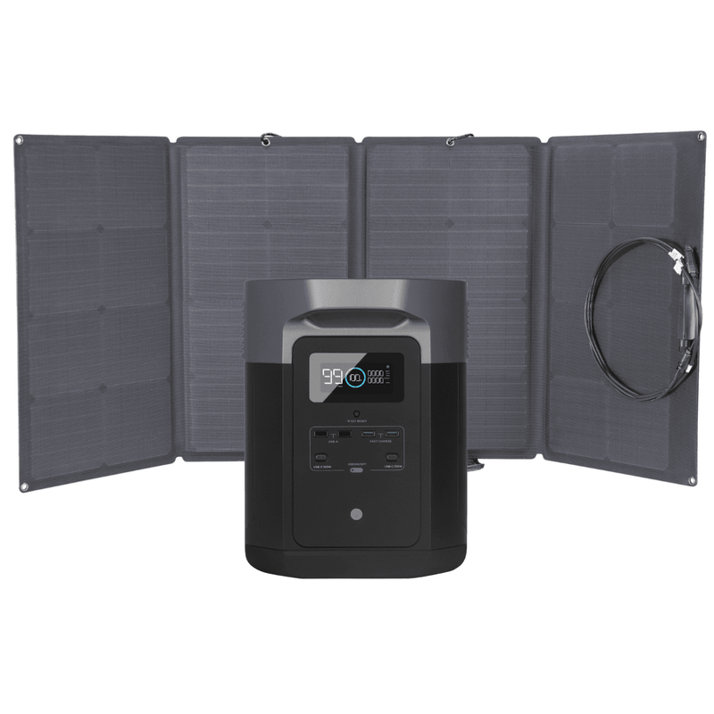 Ecoflow Delta Max 2000 Portable Power Station + Foldable 160W Solar Panel Bundle - Pristine Home & Wellness