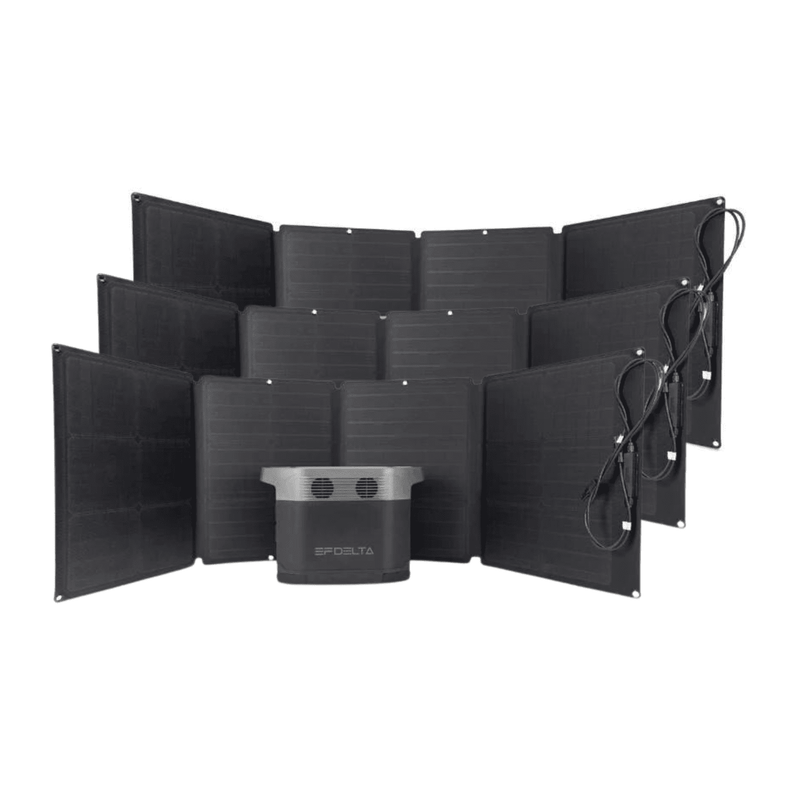 EcoFlow Delta 1300 Portable Power Station + 3 Foldable 110W Solar Panel Bundle