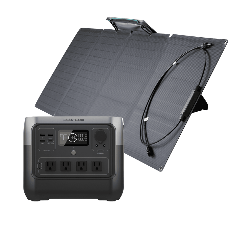 EcoFlow River 2 Pro Portable Power Station + Foldable 220W Bifacial Solar Panel Bundle