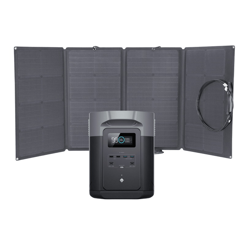 EcoFlow Delta 2 Max Portable Power Station + Foldable 160W Solar Panel Bundle - Pristine Home & Wellness