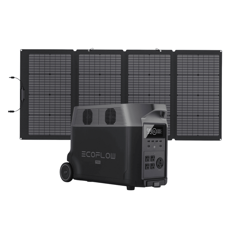 EcoFlow Delta Pro Portable Power Station + Foldable 220W Bifacial Solar Panel Bundle - Pristine Home & Wellness