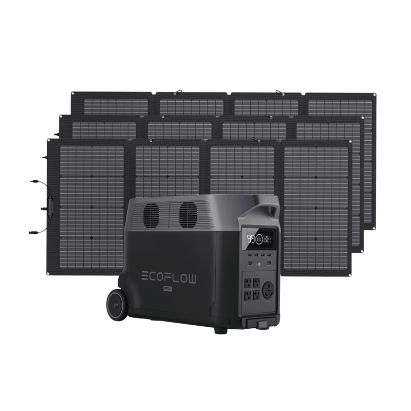EcoFlow Delta Pro Portable Power Station + 3 Foldable 220W Bifacial Solar Panels Bundle - Pristine Home & Wellness