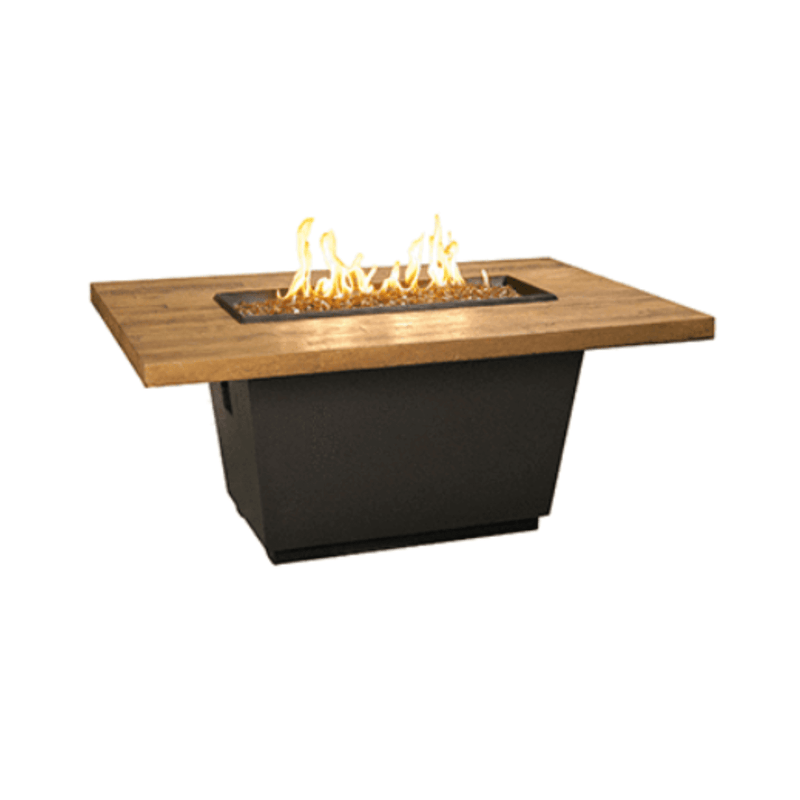 American Fyre Designs Reclaimed Wood Cosmopolitan Rectangle Outdoor Gas Firetable - Pristine Home & Wellness
