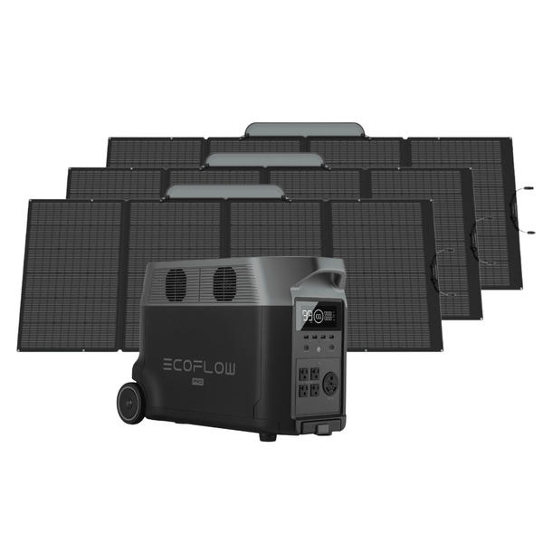 EcoFlow Delta Pro Portable Power Station + 3 Foldable 400W Solar Panels Bundle - Pristine Home & Wellness