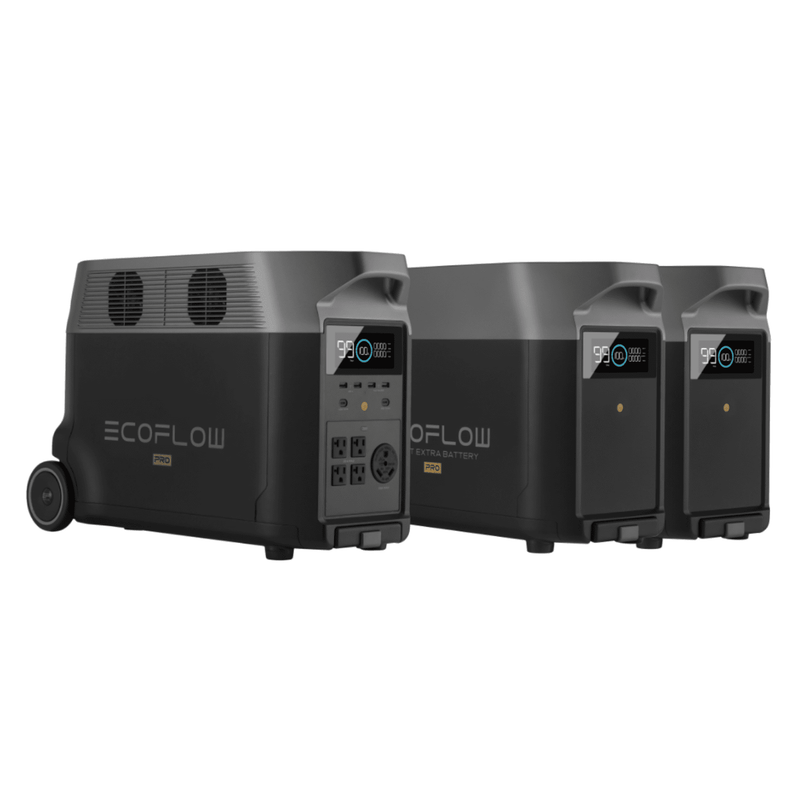 EcoFlow Delta Pro Portable Power Station + 2 Delta Pro Smart Extra Batteries Bundle - Pristine Home & Wellness